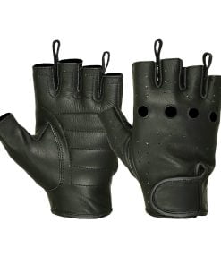 Men's Water Resistant Deerskin Perforated Fingerless Gloves