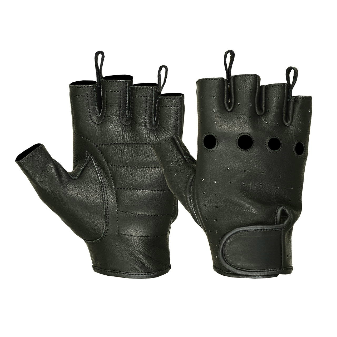 Men's Water Resistant Deerskin Perforated Fingerless Gloves