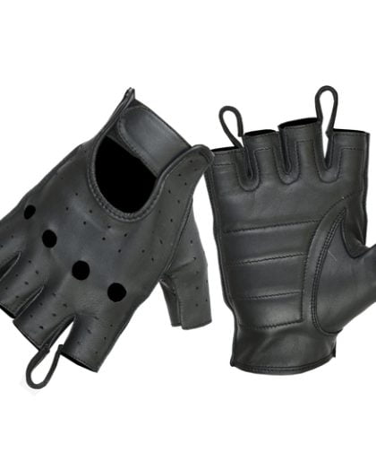 Men's Fingerless leather gloves