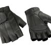 Hugger Mens Deersoft Fingerless Gel-Padded Palm Summer Motorcycle Gloves