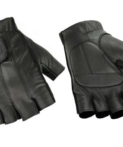 Hugger Mens Deersoft Fingerless Gel-Padded Palm Summer Motorcycle Gloves