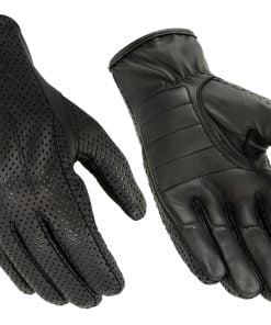 DEERSKIN Leather Perferated FINGERLESS Gloves Work Ride Motorcycle Driving Mens 