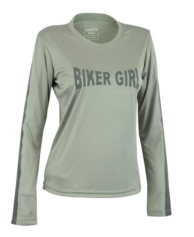 Women's Reflective Shirt -Biker Girl-Grey