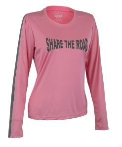 Women's Reflective Shirt -Share the Road-Pink